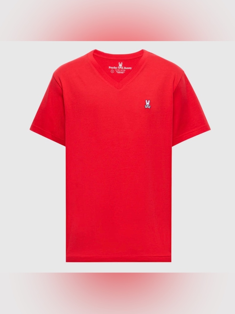 Psycho Bunny Men's Bright Red V-Neck Tee Size 6(L) NWT